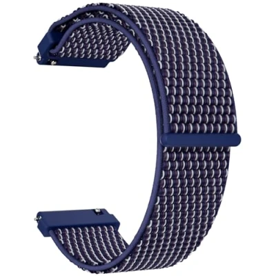 Imagen de TOOBUR Correa de reloj 22mm, Correas liberación rápida nylon, solo ajustable para hombres y mujeres, Compatible con relojes 22 mm ancho, modelo universal, PrettyBlue