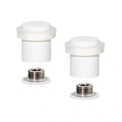 Imagen de EVI Herrajes PACK 2 Unidades Tope de Puerta Base Roscada Goma Silicona Natural Acero Inoxidable Incluye Tornillo + Taco Mod. I 181