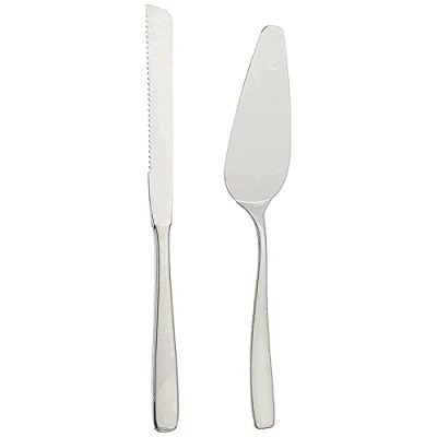 Imagen de Tramontina Essentials 2 Piezas. Juego de Cubiertos, Paleta y Cuchillo, Pala para Tartas, Acero Inoxidable 430, AISI 420