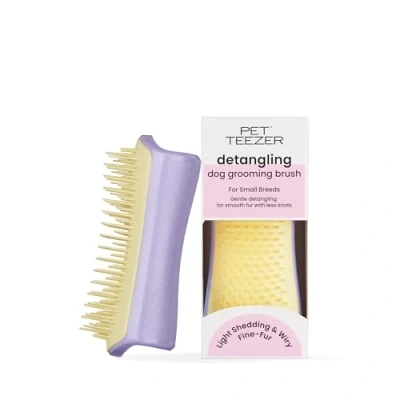 Imagen de Tangle Teezer Cepillo Pequeño Pet Desenredante Para Perro Perros Cuidado del Pelaje en Seco o Mojado Desenredar sin Tirones Lila y Amarillo