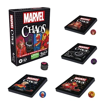 Imagen de Hasbro Gaming Marvel Chaos, Juego de Cartas con superhéroes Marvel, Divertido para la Familia, a Partir 8 años, fácil Aprender F4131801, Multicolor