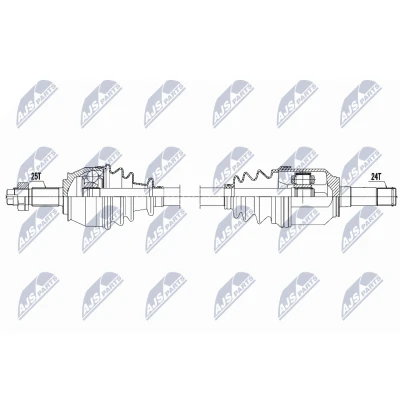 Imagen de NTY NPW FT 021 Árbol de transmisión Eje delantero, izquierda, delantero 620 FIAT: Grande Punto Hatchback, Evo LANCIA: Ypsilon II