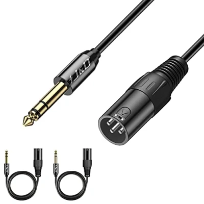 Imagen de J&amp;D XLR to TRS 6,35mm (1/4 inch) Cable, 2 Pack Macho 2.7 Meter