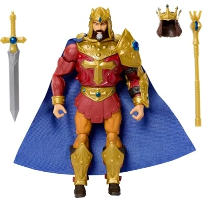 Imagen de Masters of the Universe Masterverse King Randor Figura de acción, juguete 17,8cm del héroe New Eternia MOTU con capa y armadura, 30 articulaciones, JBP79