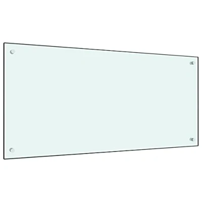 Imagen de vidaXL Protector Salpicaduras Cocina Vidrio Templado Blanco 100x50cm Utensilio Herramientas Accesorios Protección Grasa al Cocinar Fiable Práctico