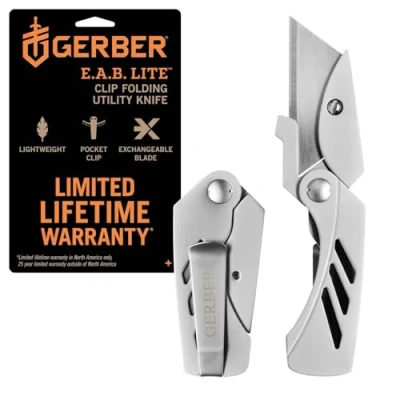 Imagen de Gerber Cuchillo, EAB Utility Lite, Plegable, Longitud de la hoja: 3,8 cm, Acero inoxidable, Plata, 31 003036