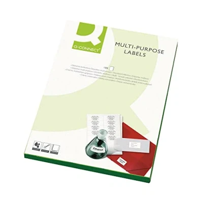 Imagen de Q Connect Multi Purpose Label Paquete de 100 etiquetas multiuso (70 x 37 mm), blanco