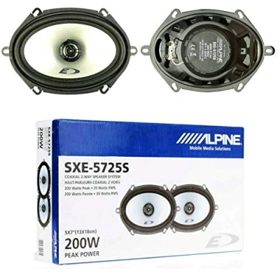 Imagen de 2 Altavoces Compatible con Alpine SXE 5725S coaxial de vías 5 x 7 13,00 18,00 cm 130 180 mm 35 vatios rms 200 máx 4 ohmios, por par