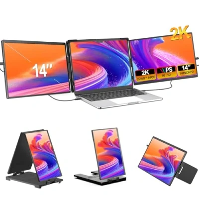 Imagen de EVICIV Extensor de Pantalla portátil 2K 14&quot; Monitor 2240 * 1400 Portatil Plug and Play para 13&quot; 17&quot; Laptop Windows, Mac, Chrome, Android, Dex