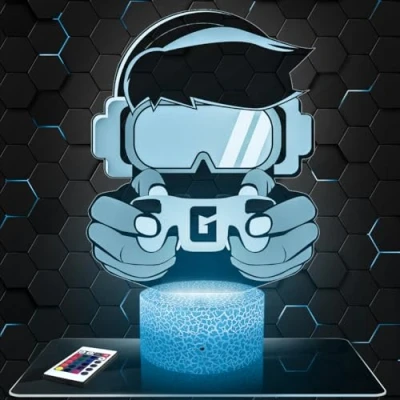 Imagen de lámpara Gamer Gaming decoración Cuarto para niños. 3D Gaming, objeto de videojuegos jugadores, Idea regalo, noche la oficina. regalo original. TOP