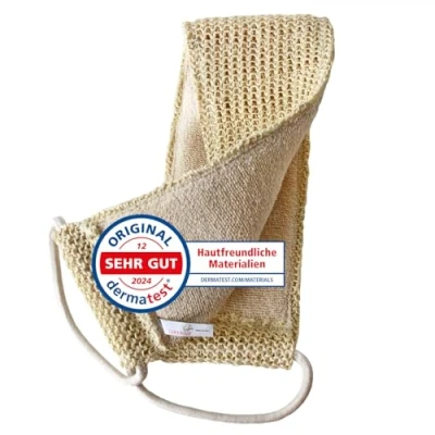 Imagen de Cinturón de masaje 2 caras exfoliante espalda para la ducha y el baño, en seco sisal algodón orgánico