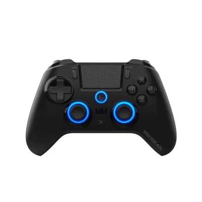Imagen de EgoGear Mando de gaming inalámbrico con paletas Bluetooth SC15 negro para PS4/PS3/PC, RGB personalizable, Motores vibración, Puerto jack 3,5 mm, 800 mAh