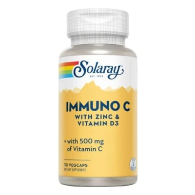 Imagen de Solaray Inmuno C con Zinc y Vitamina D3 30 VegCaps Apto para Veganos Sin Gluten