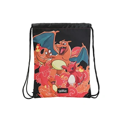 Imagen de Pokémon Mochila Saco Juvenil, Diseño Charmander, con Asas Regulables, Color Naranja (CyP Brands)