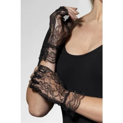 Imagen de Smiffys Guantes de encaje sin dedos, negros