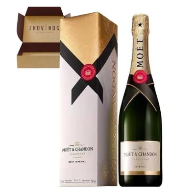 Imagen de Moët &amp; Chandon Champagne Imperial Brut 12% con Esruche Botella de Champan Moet Caja Especial Mejor Selección ENOVINOS