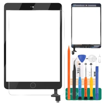 Imagen de Repuesto para iPad Mini 1 2 digitalizador de Pantalla táctil Repuesto, A1432, A1454, A1455, A1489, A1490 Panel (no LCD, con botón Inicio) (Negro)