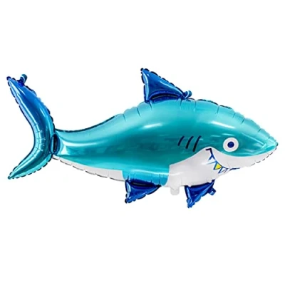 Imagen de Globo foil mylar con forma de tiburón, 92 x 48 cm