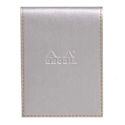 Imagen de Rhodia Boutique 95 x 130 mm &quot;bloc de notas, bloque No12&quot; Lined Rhodiarama Cuaderno, color plata