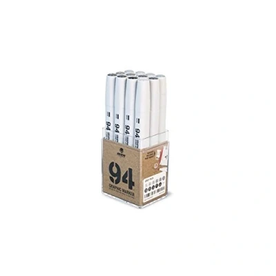 Imagen de Montana Colors MTN 94 Graphic Markers 12 Grises Pack de rotuladores, color gris, Doble punta (fina y biselada)