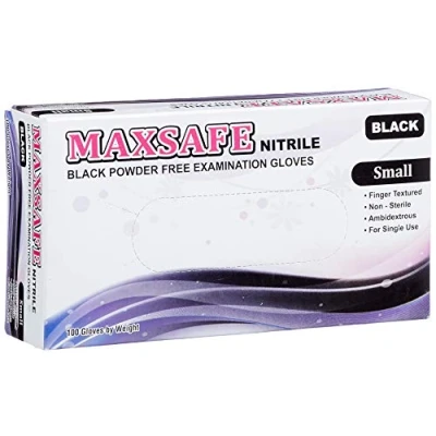 Imagen de Maxsafe Nitryl Gloves Size S #Black 100 Pz 110 g