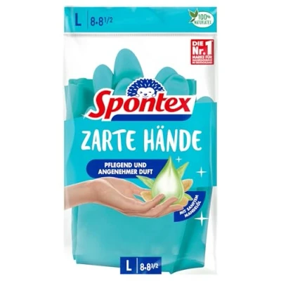 Imagen de Guante reutilizable Manos Suaves con aceite de almendra Talla L Spontex