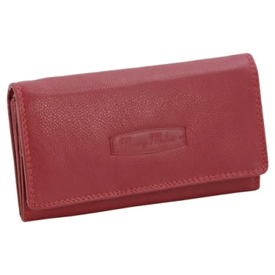 Imagen de Money Maker Cartera Grande de Piel para Mujer, Portamonedas con protección RFID, Muchos Compartimentos, Monedero, Rojo