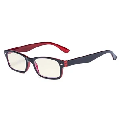 Imagen de Eyekepper primavera bisagras UV proteccion, Anti reflejante azul rayos, rasguño resistente Lens amarillo tenido lentes computadora lectores gafas +2.25