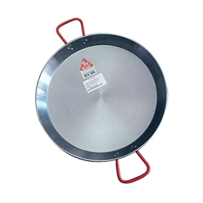 Imagen de La Ideal Paellera de acero pulido, Plata / Rojo, 22 cm