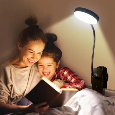 Imagen de One Fire Flexo Escritorio, 450 LM+36 Led Lampara Escritorio Led, 25 Modos Escritorio,1800mAh USB Luz Led,360 Pinza Lectura