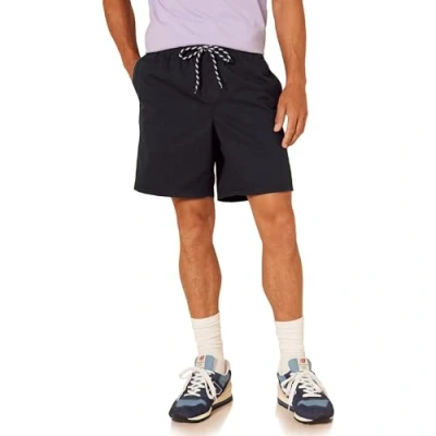 Imagen de Amazon Essentials Pantalones Cortos para Caminar con 20 cm de Pernera, Cordón Ajuste y Corte Holgado (Disponibles en Tallas Grandes) Hombre, Negro, XS