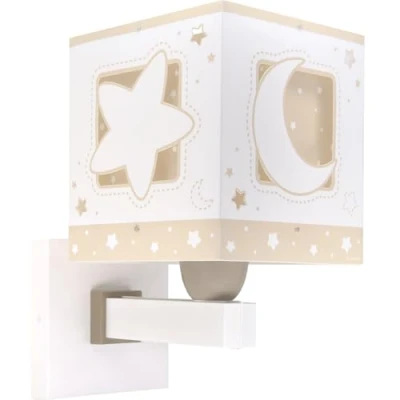 Imagen de Dalber Lámpara aplique de pared infantil Moonlight Luna y Estrellas Beige, 63239B, E27