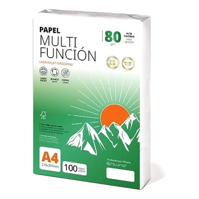 Imagen de folios a4 100 hojas, Papel Multiusos , Para Impresoras Láser y de Inyección, Fotocopiadora, uso Oficina, Material Escolar, Paquete Ofituria (80gr, 100h)