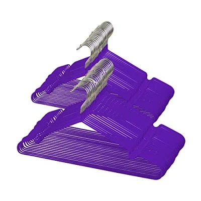 Imagen de COM FORT HOUSE Percha Metal Color Morado Antideslizantes y Resistentes Perchas para Ropa Ideal Chaquetas, Pantalones o Blusas 48 Unidades