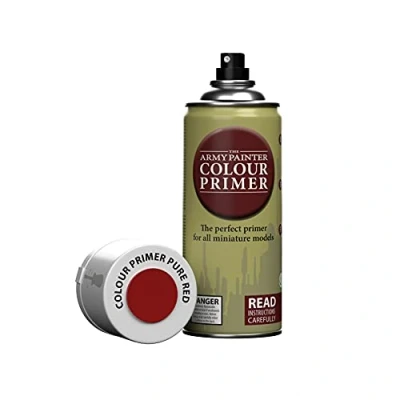 Imagen de The Army Painter, Colour Primer Pure Red, 400 ml Pintura Modelismo Spray Rojo Puro Imprimacion Plastico Miniaturas para Warhammer Figuras y D&amp;D Miniatures