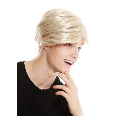 Imagen de WIG ME UP PW0174 ZA83 Peluca Hombre Corta Raya Carnaval Viejo Abuelo Color Rubio Dorado