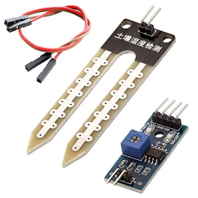 Imagen de AZDelivery Sensor de Humedad del Suelo Higrómetro Modulo Compatible con Arduino E Book Incluido!