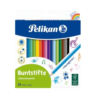 Imagen de Lapices de colores pelikan hexagonales 24 caja carton