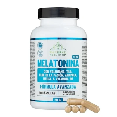 Imagen de Melatonina 1,9 mg con pasiflora, valeriana, tila, amapola californiana y vitamina B6 90 cápsulas100% vegano