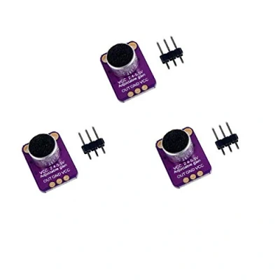 Imagen de DollaTek 3Pcs Electret Microphone Amplifier MAX4466 Módulo Ganancia Ajustable Junta de desbloqueo Azul para Arduino