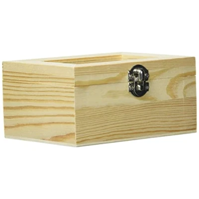 Imagen de Glorex 6 1682 501 Caja de madera rectangular aprox. 20 x 10 5 cm para uso interior y exterior como decoración