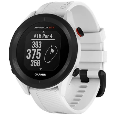 Imagen de Garmin Approach S12, Reloj para Golf, campos mundiales preinstalados, Bluetooth y resistente al agua, Blanco