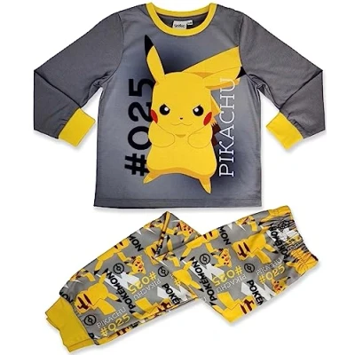 Imagen de Pokemon Conjunto de pijama para niños 3 a 10 años, gris, 9 Years
