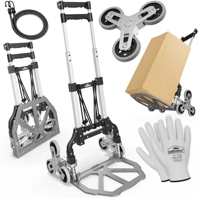 Imagen de Carretilla elevadora plata/negro 80kg regulable en altura