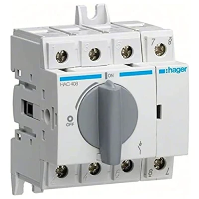 Imagen de Hager HAC406 Interruptor maniobra mando rotativo 4 polos 63a 70mm