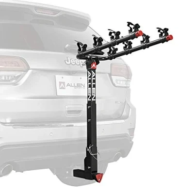 Imagen de Allen Sports Portabicicletas Deluxe para 4 Bicicletas montado en Enganche de Bloqueo, Modelo 542QR, Negro