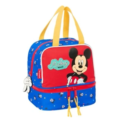 Imagen de Safta MICKEY MOUSE GOOD DAY Portameriendas, Portatodo, Calidad y Máxima Resistencia, Porta Comida, Recreo, Merienda Desayuno, 20x15x20 cm