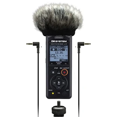 Imagen de OM SYSTEM Grabadora de Audio LS P5 Kit cámara vídeo con Parabrisas, Adaptador Zapata, Cable 3,5 mm, Sistema 3 micrófonos Tresmic II, 16GB, 37h batería