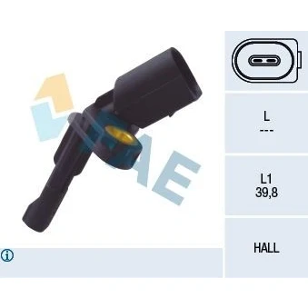 Imagen de FAE 78101 Sensor de ABS Eje trasero, derecha sin cable activo 2 VOLKSWAGEN: Golf 6, Tiguan I, 5, SEAT: Leon II Hatchback, Altea XL