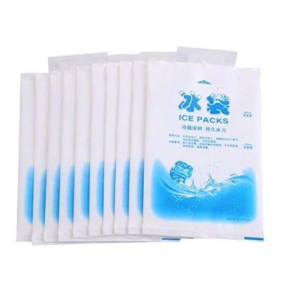 Imagen de 10 Uds bolsas de hielo reutilizables enfriamiento gel paquete para congelador alimentos, vegetales, vino, uso industrial médico(200ml)